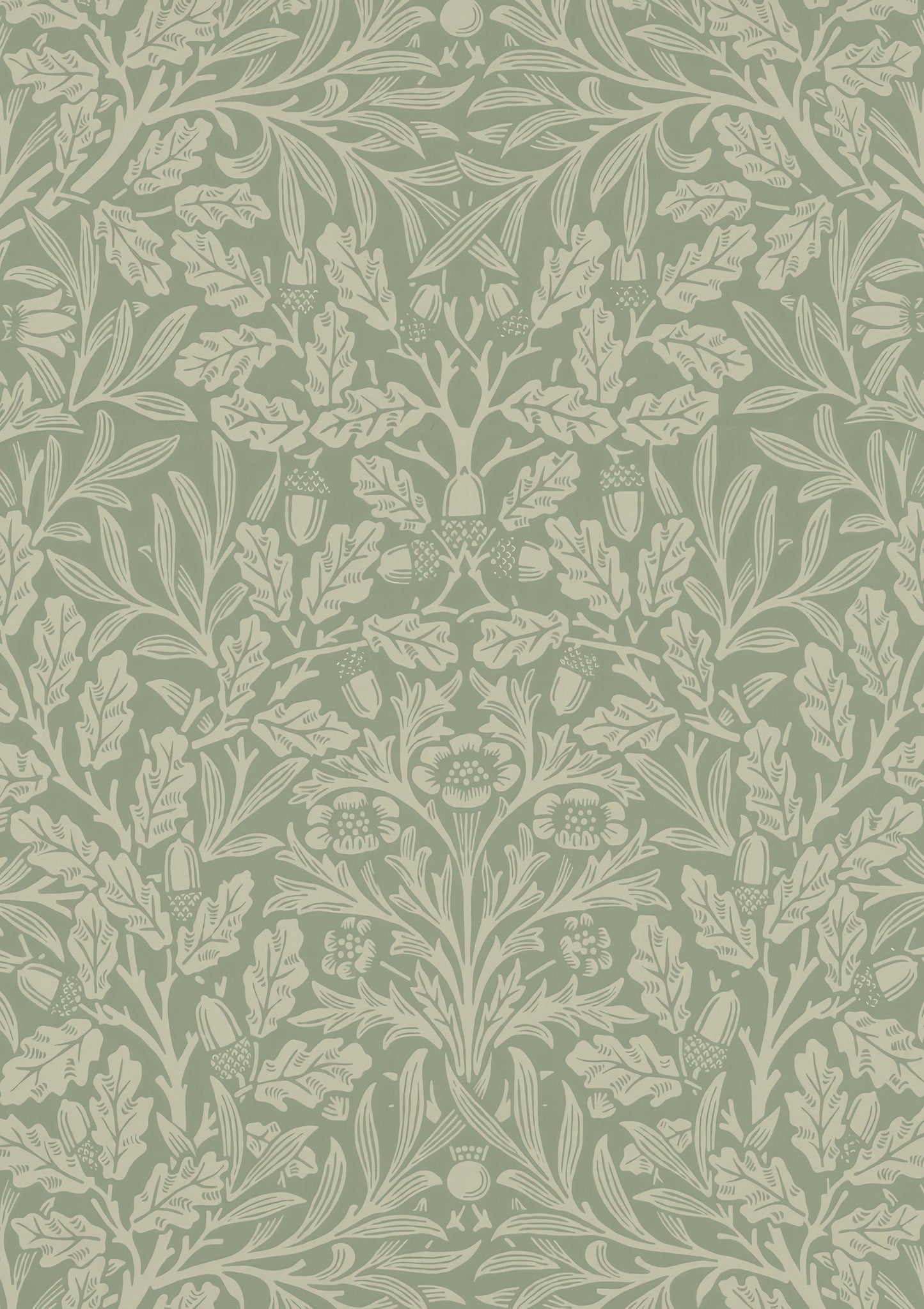 Sage Damask Print, William Morris Style Wall Art