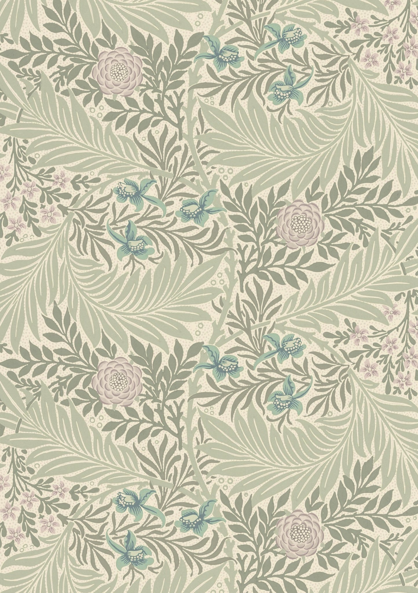 Heritage Damask Print, Sage Wall Art