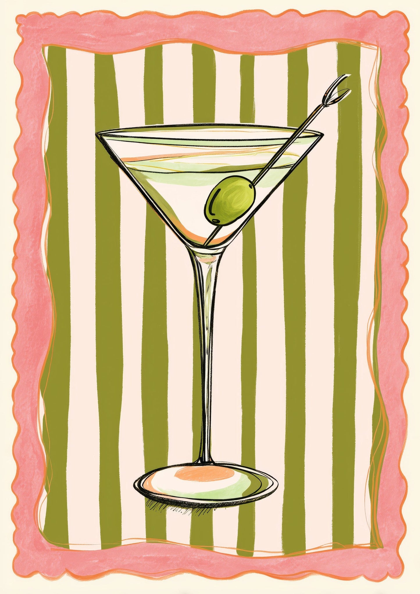 Martini Print, Cocktail Kitchen Wall Art