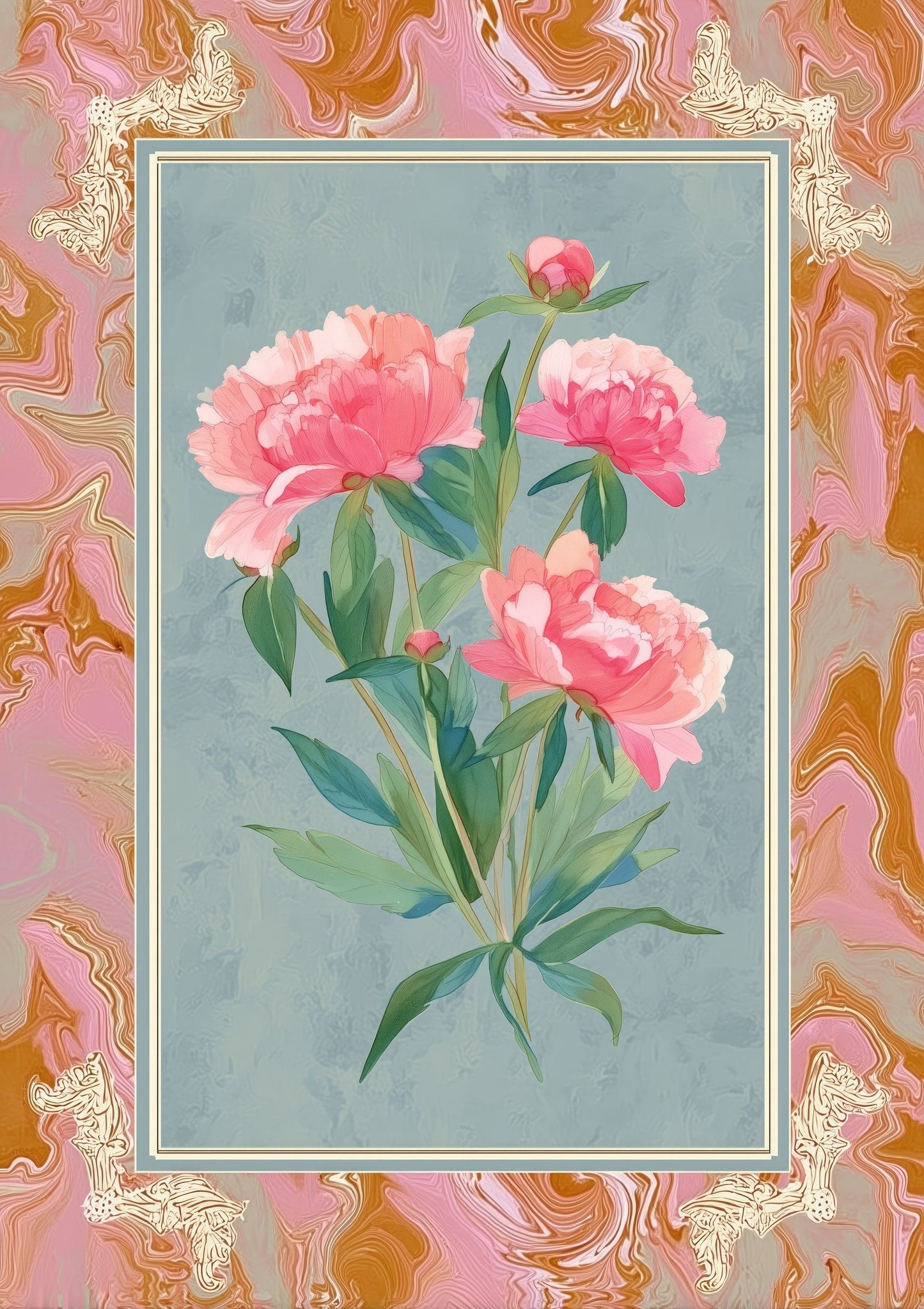 Carnation Bouquet Print, Framed Floral Wall Art