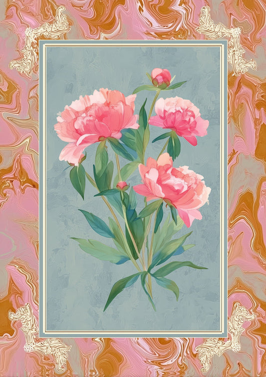 Carnation Bouquet Print, Framed Floral Wall Art