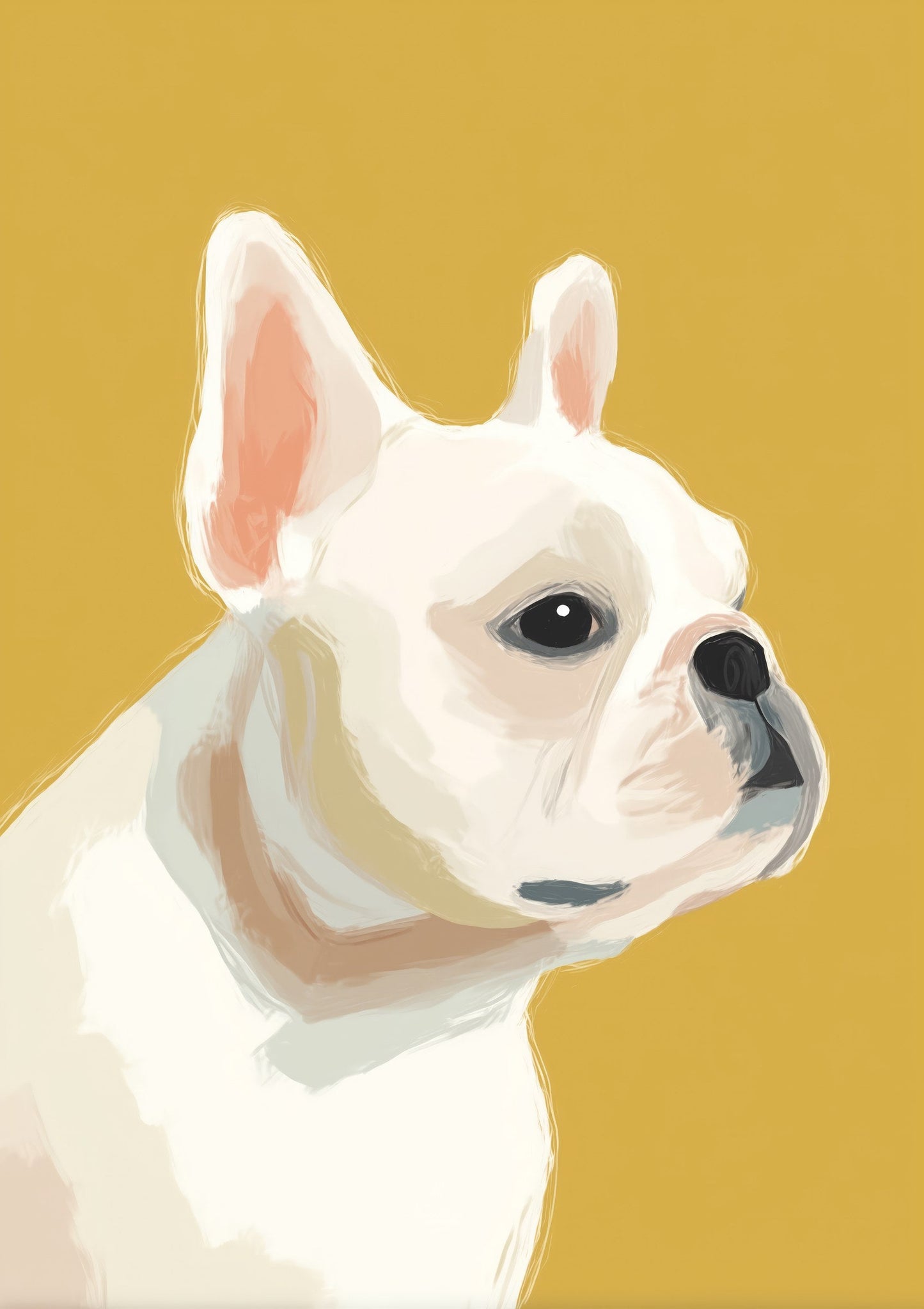 French Bulldog Print, Orange Pet Wall Art