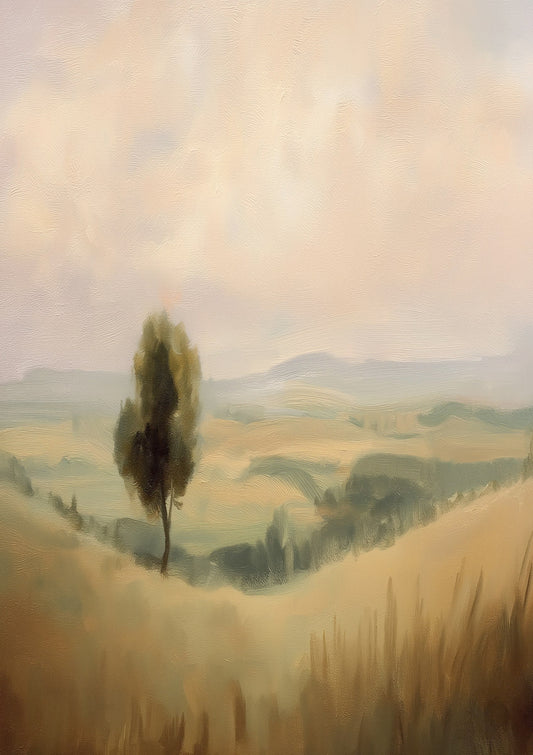 Cypress Hills Print, Painterly Landscape Wall Art