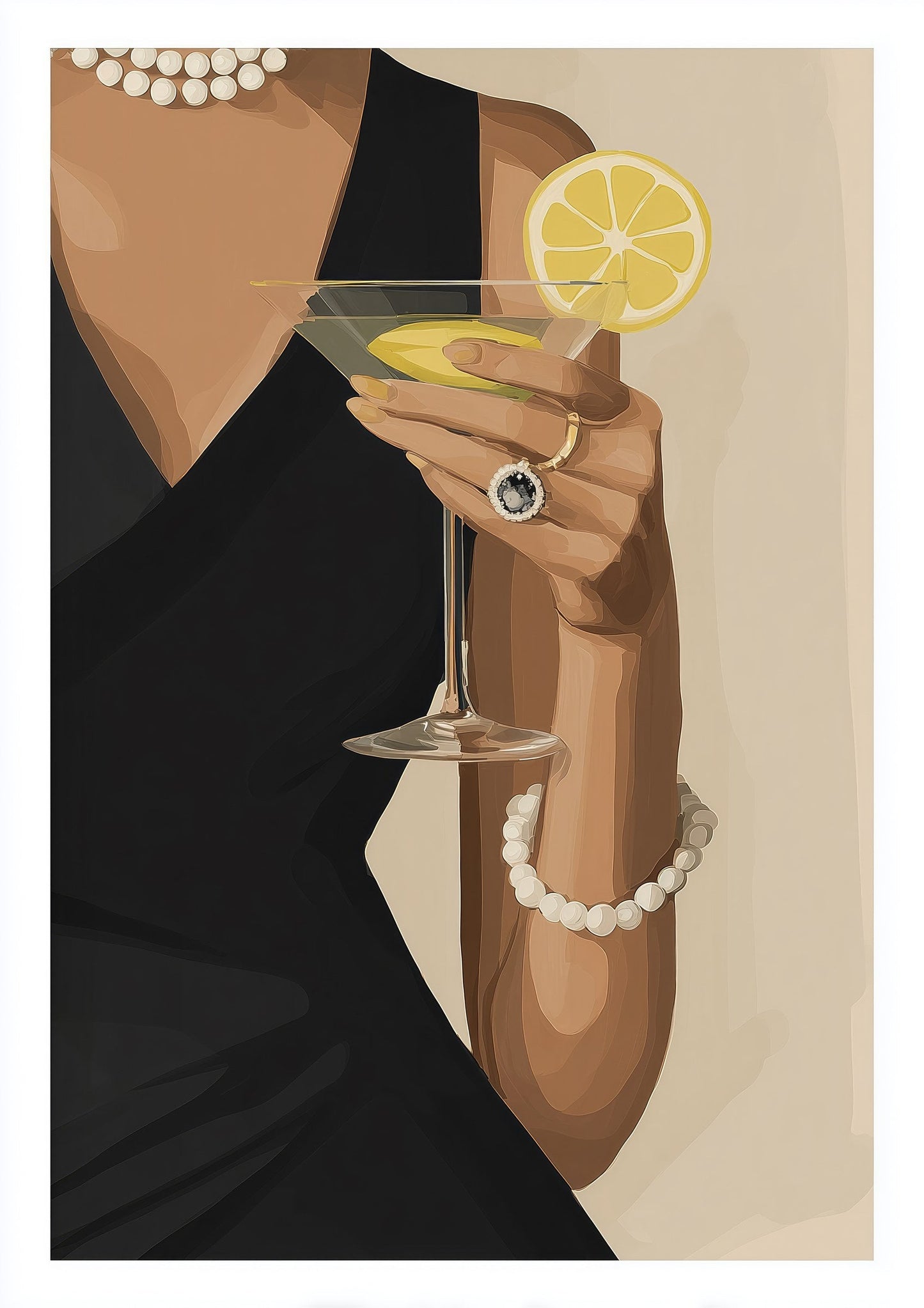 Martini Hour Print, Figurative Wall Art