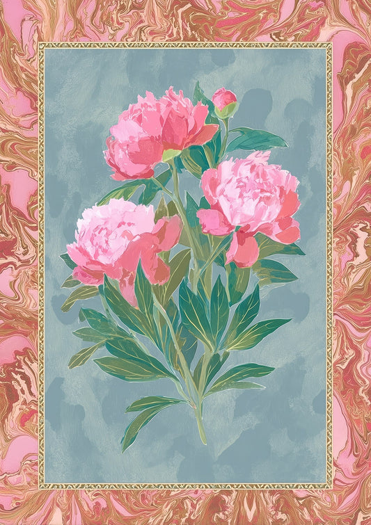 Peony Bouquet Print, Framed Floral Wall Art