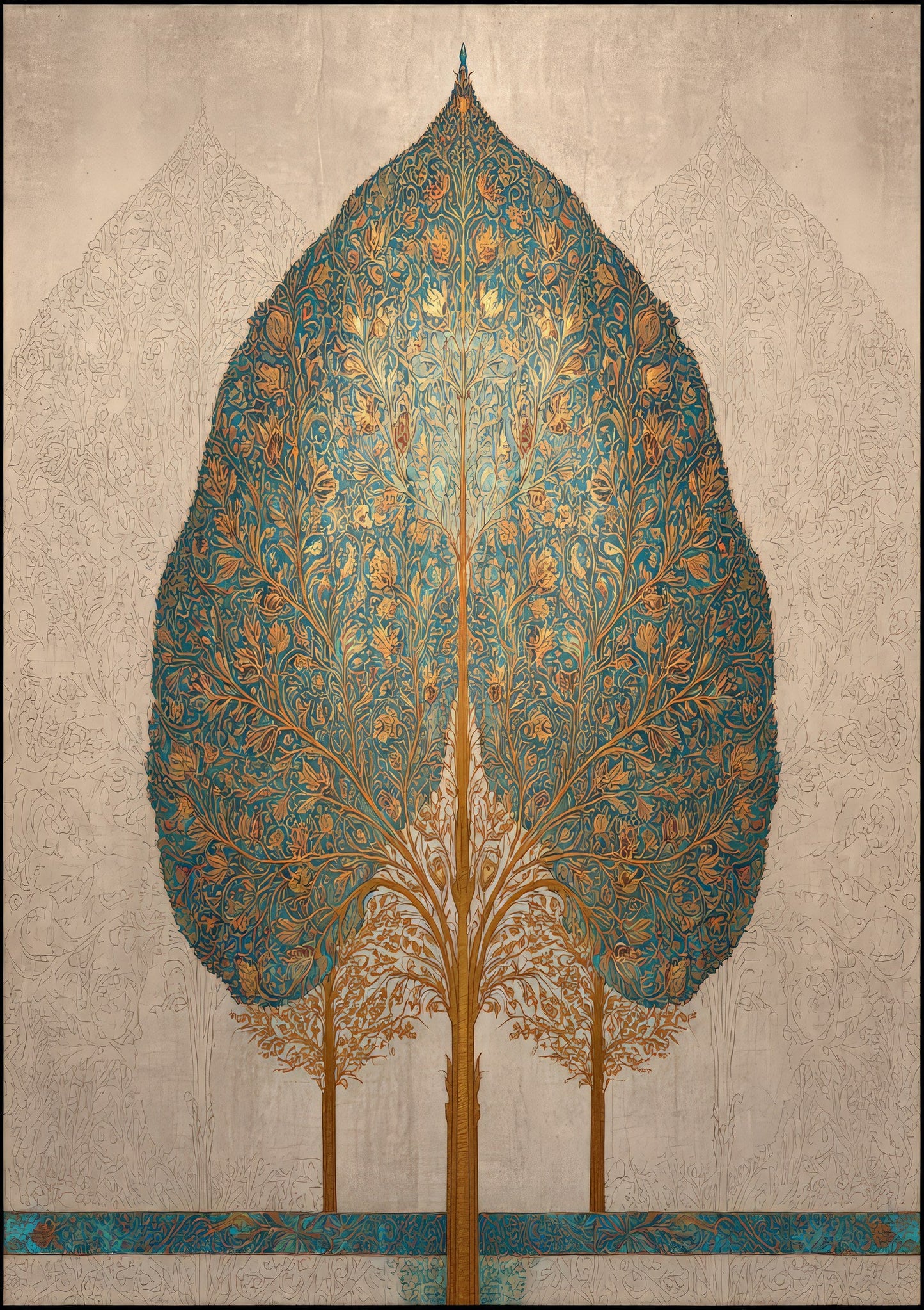 Decorative Tree Print, Art Deco Wall Art