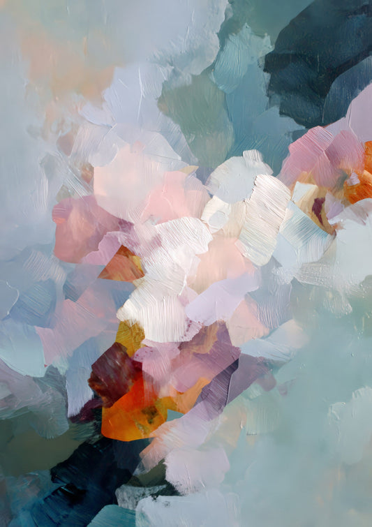 Abstract Print, Pastel Painterly Wall Art