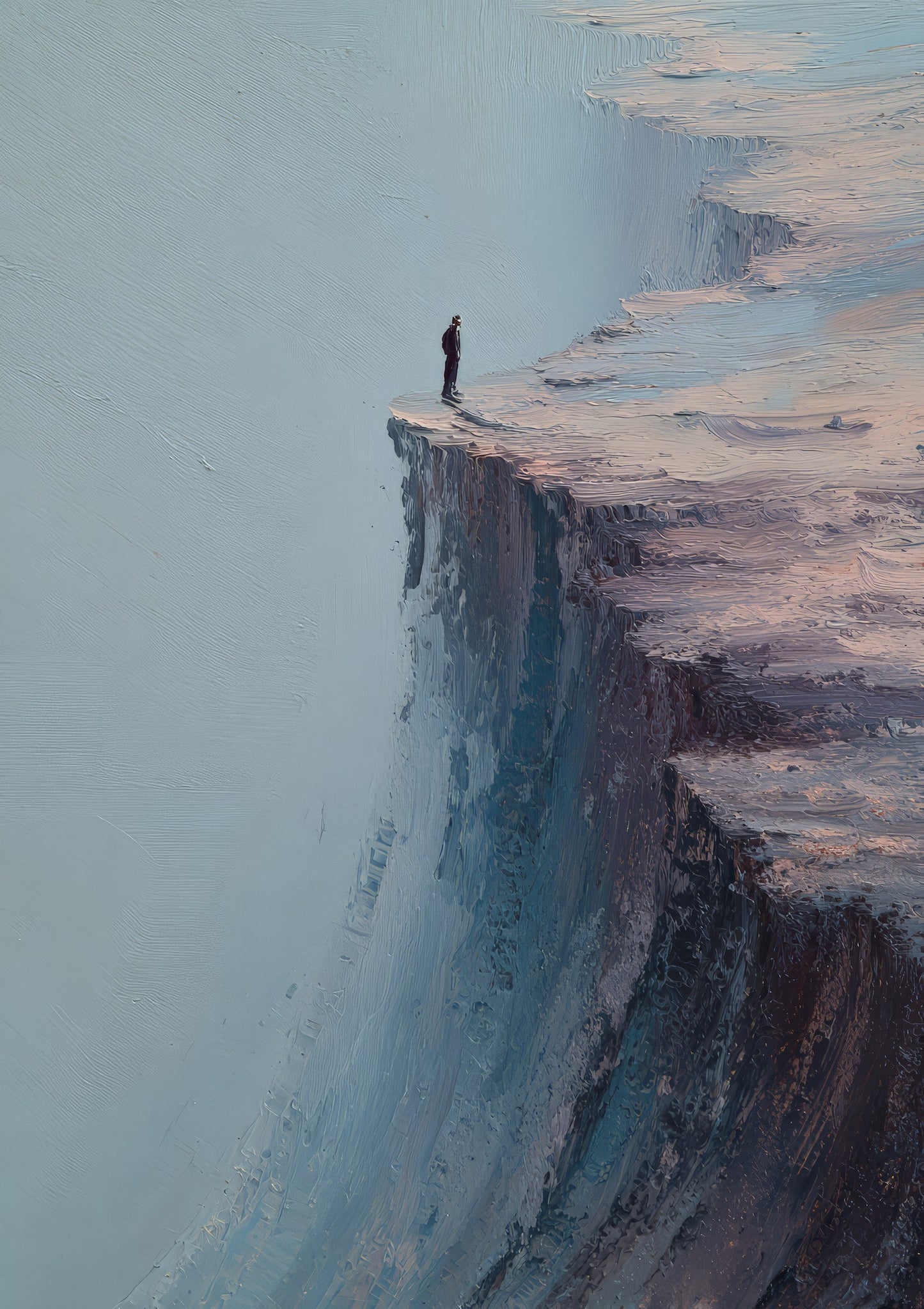 Cliff Edge Print, Painterly Landscape Wall Art