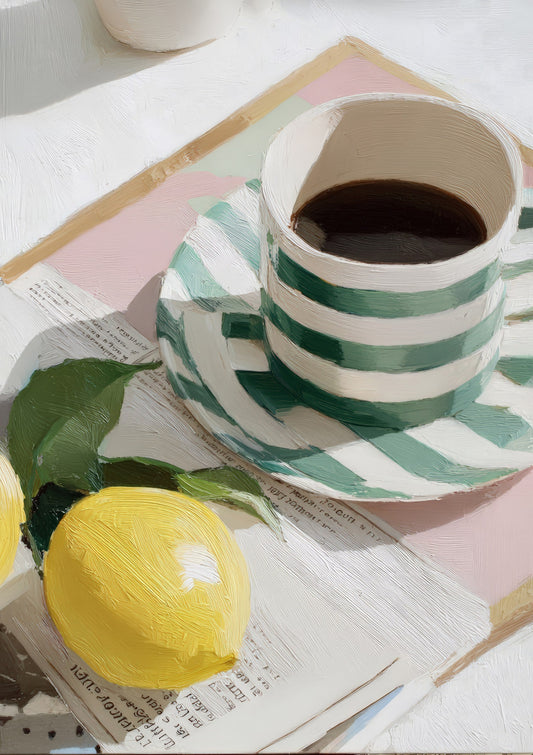 Coffee and Lemon Print, Kitchen Wall Art