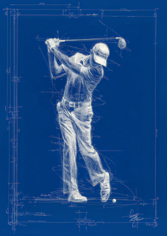 Golfer Print, Blueprint Sport Wall Art