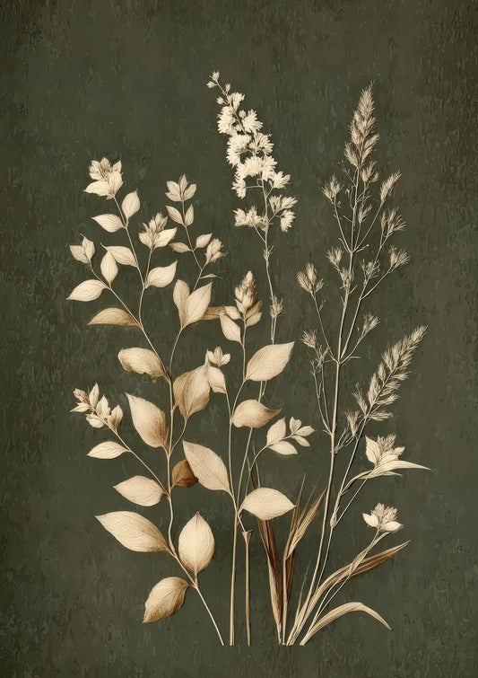 White Flowers Print, Botanical Wall Art
