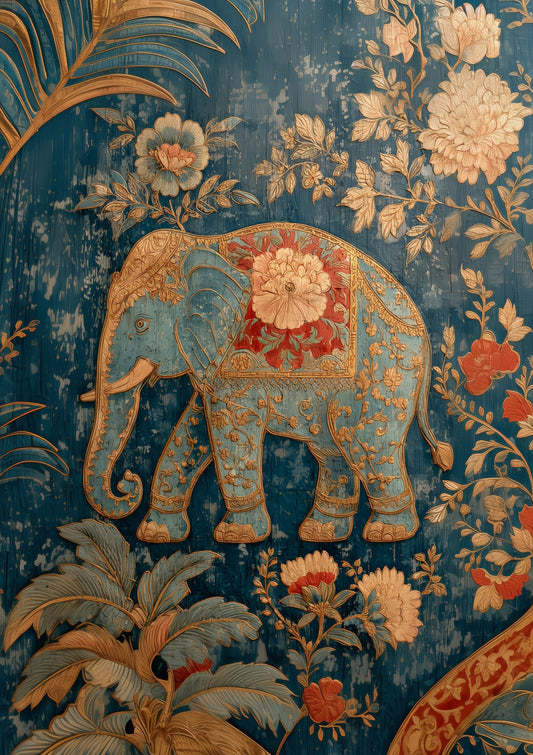 Elephant Print, Indo-Persian Wall Art