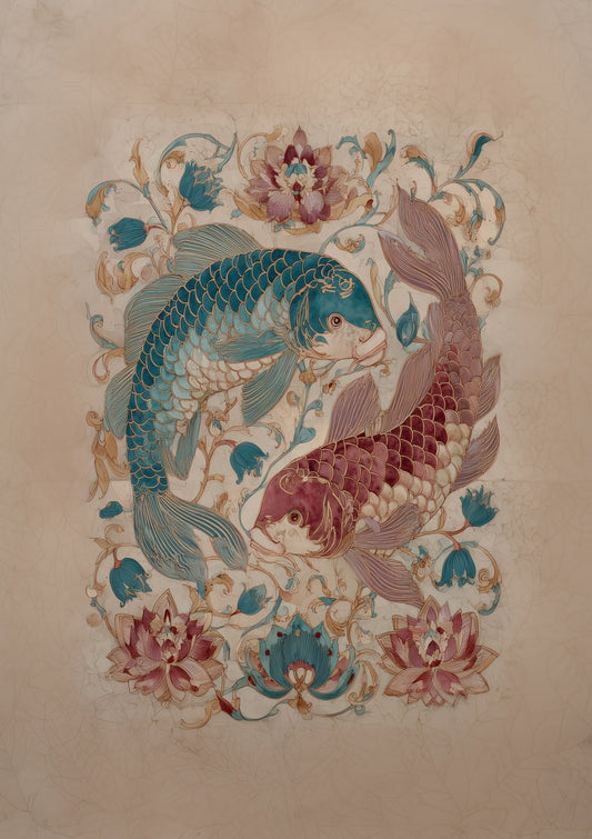 Fish Print, Indo-Persian Wall Art