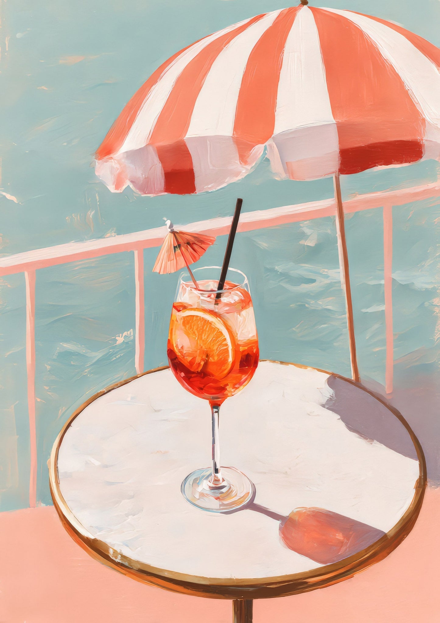 Aperol Spritz Print, Cocktail Wall Art
