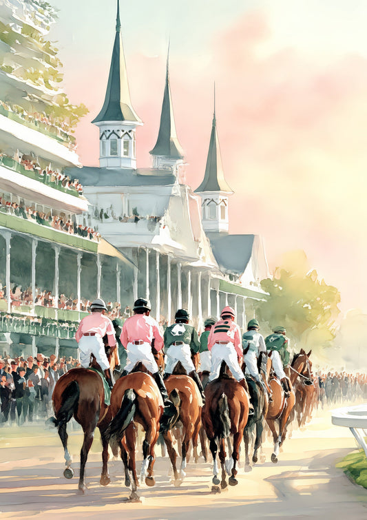 Horse Racing Print, Equestrian Wall Art