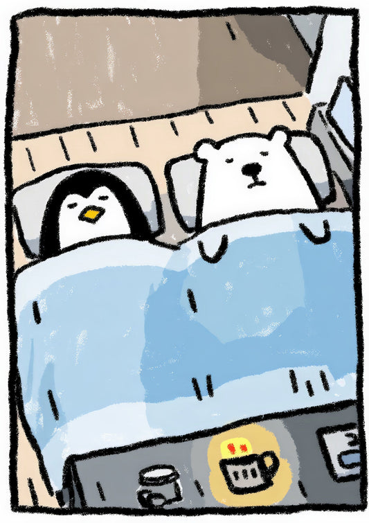 Dog and Penguin Print, Quirky Kids Wall Art