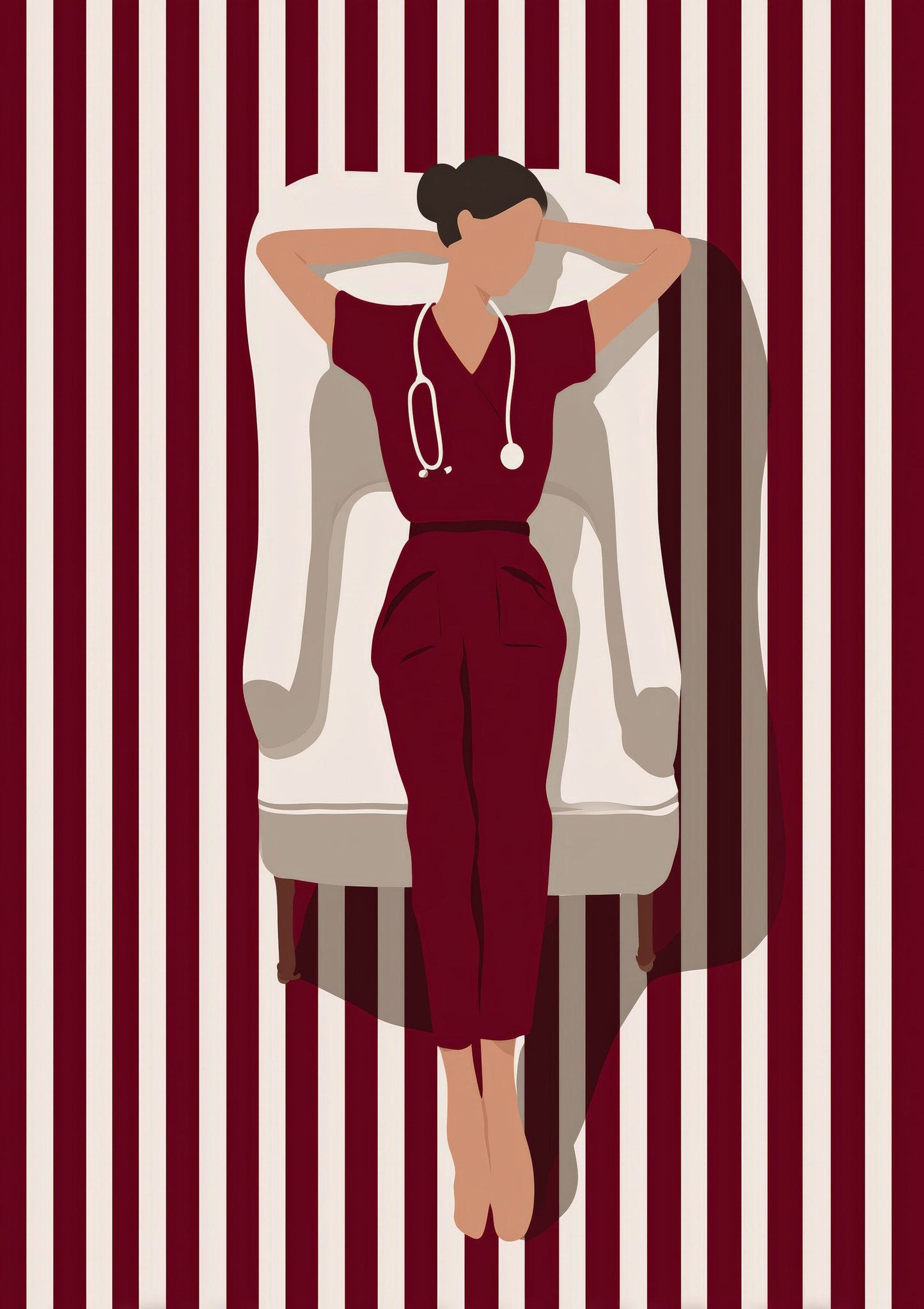 Woman in Red Print, Fashion Figurative Wall Art