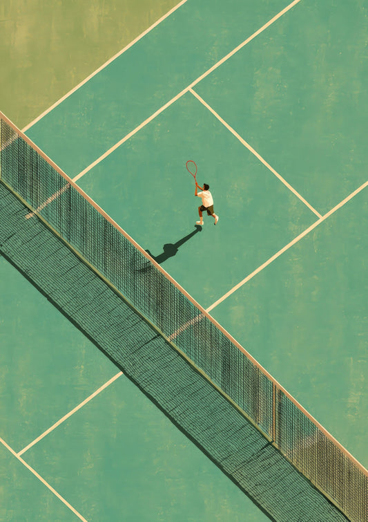 Tennis Court Print, Minimalist Sport Wall Art