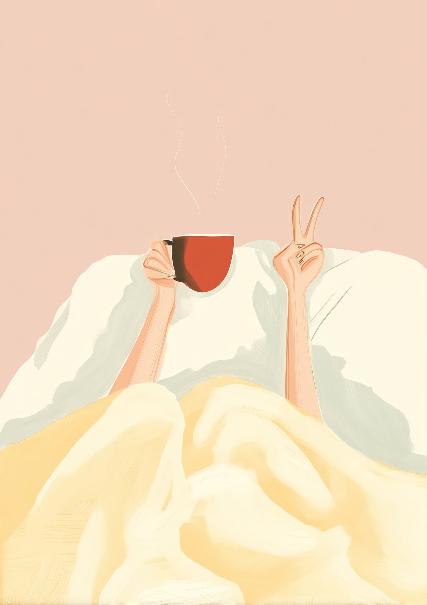 Coffee in Bed Print, Figurative Wall Art
