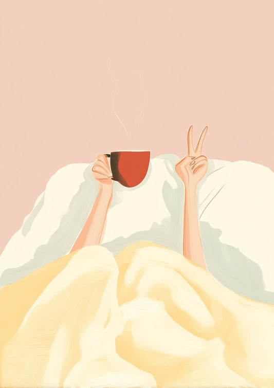 Coffee in Bed Print, Figurative Wall Art