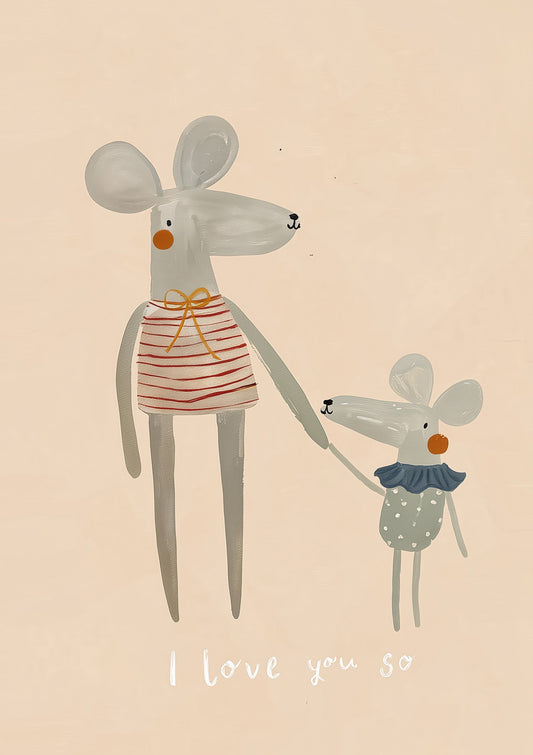 I Love You So Mice Print, Nursery Wall Art