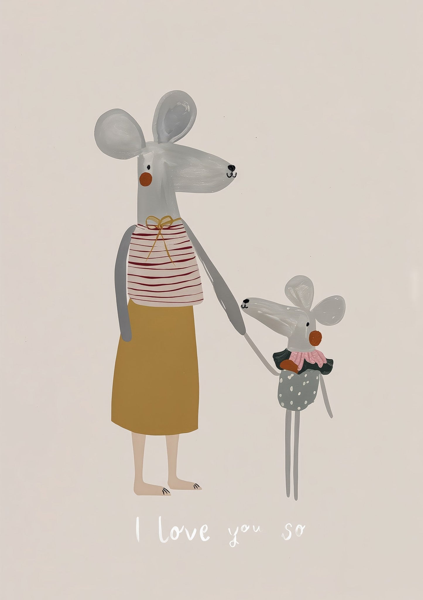 Mouse and Baby Print, Nursery Wall Art