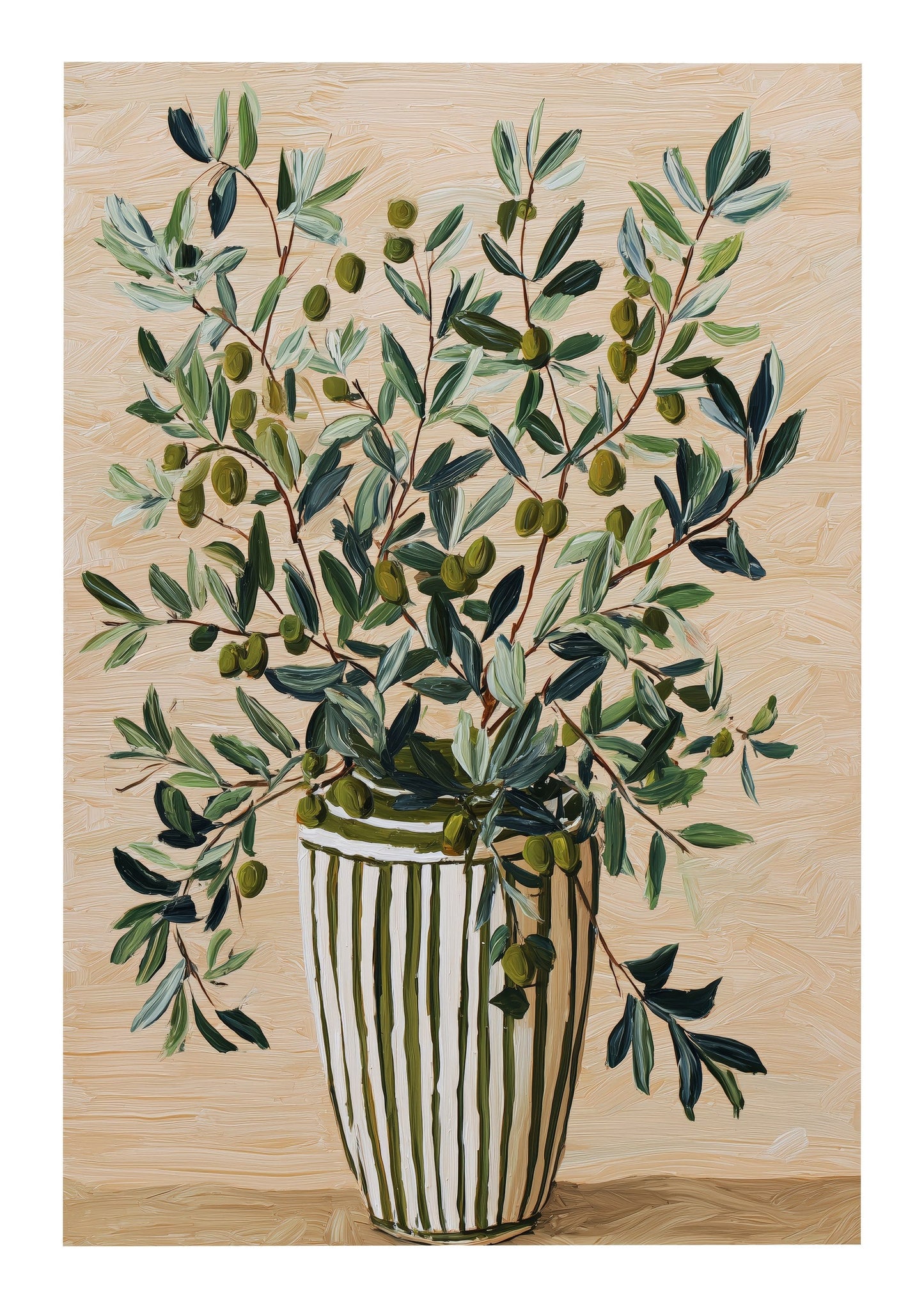Olive Tree Vase Print, Botanical Wall Art