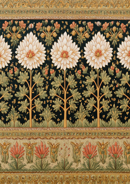 Floral Border Print, William Morris Style Wall Art