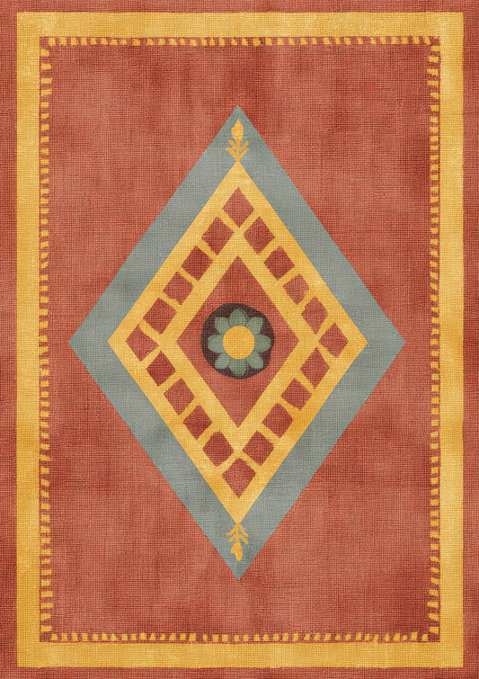 Folk Medallion Print, Heritage Wall Art