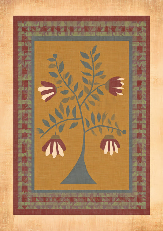 Folk Tree Urn Print, Heritage Wall Art