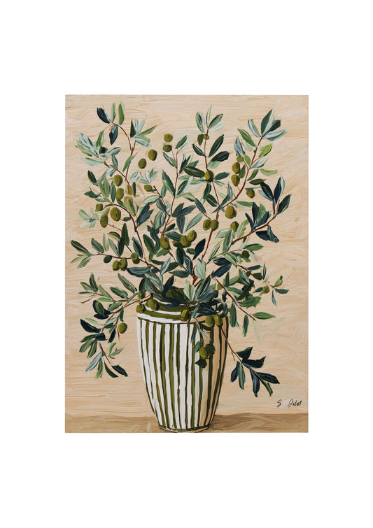 Olive Tree Print, Botanical Vase Wall Art
