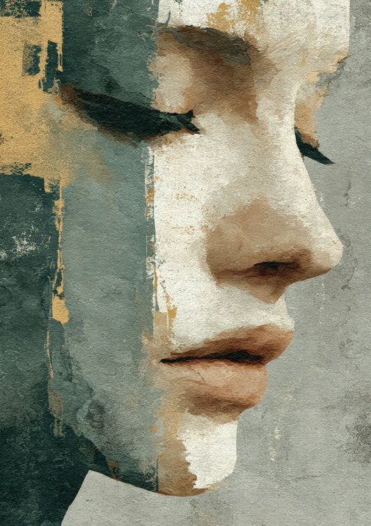 Abstract Face Print, Modern Portrait Wall Art