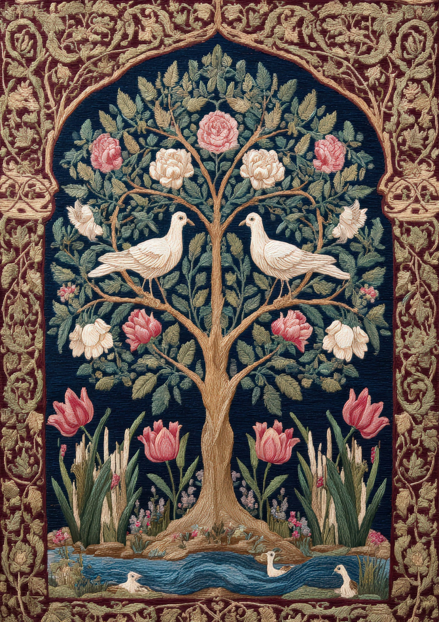 Tree of Life Print, William Morris Style Wall Art