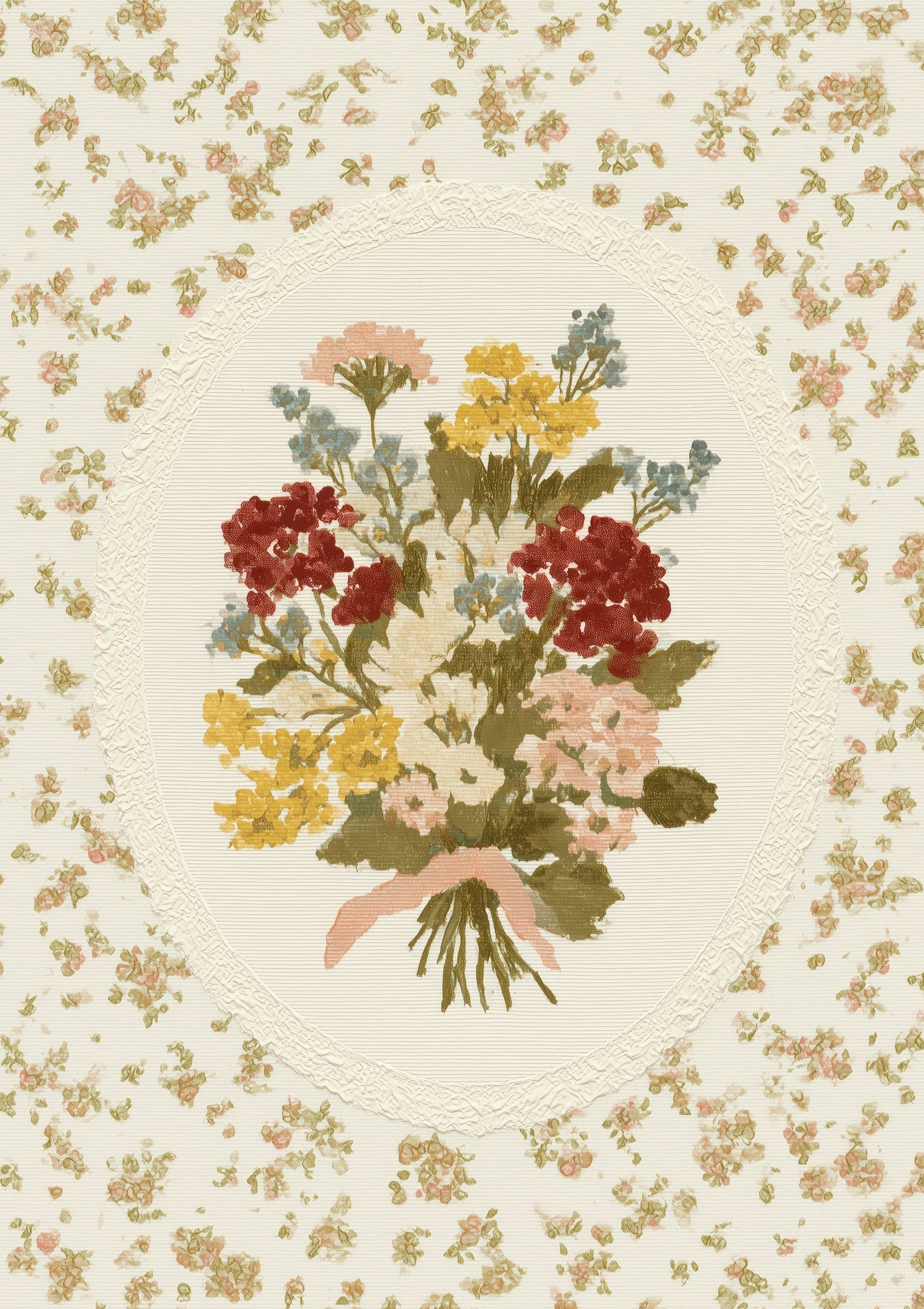 Vintage Bouquet Print, Botanical Wall Art
