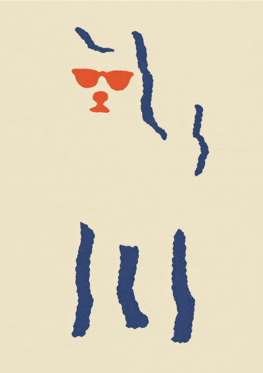 Abstract Face Print, Minimalist Line Wall Art