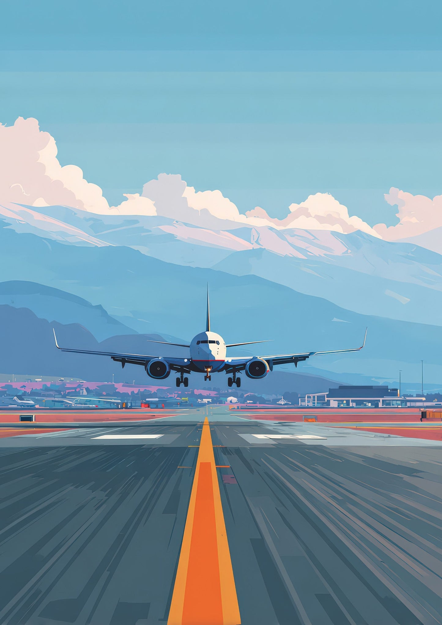 Aeroplane Landing Print, Travel Wall Art