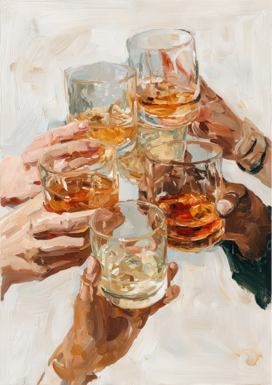 Whisky Toast Print, Bar Cart Wall Art
