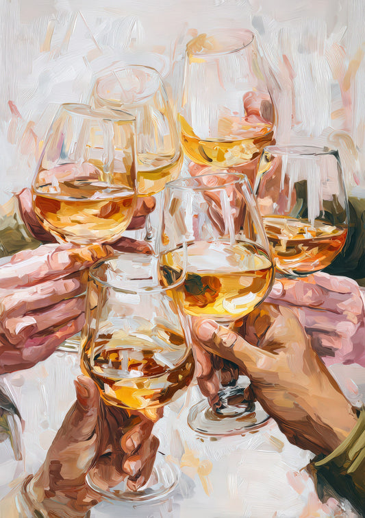 Wine Toast Print, Food and Drink Wall Art