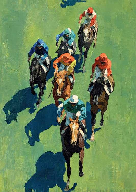 Horse Racing Print, Equestrian Wall Art