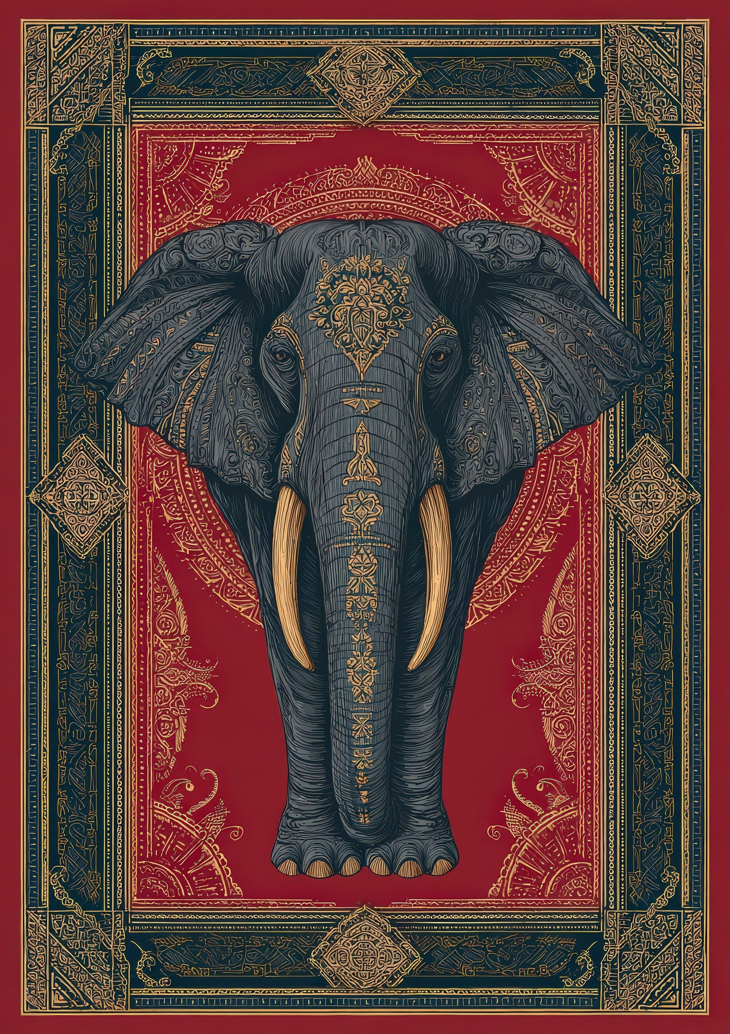 Royal Elephant Print, Indian Heritage Wall Art