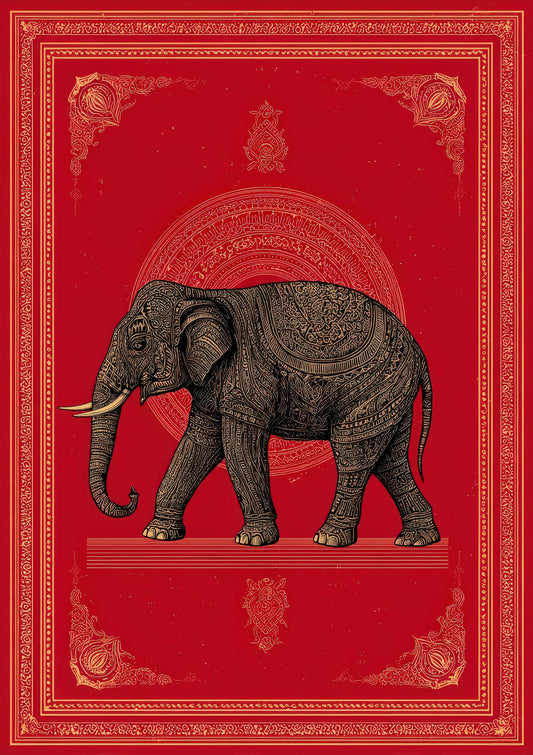 Heritage Elephant Print, Indian Wall Art