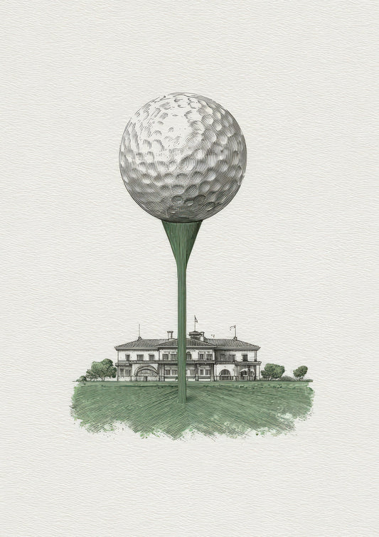 Golf Ball Print, Vintage Sport Wall Art
