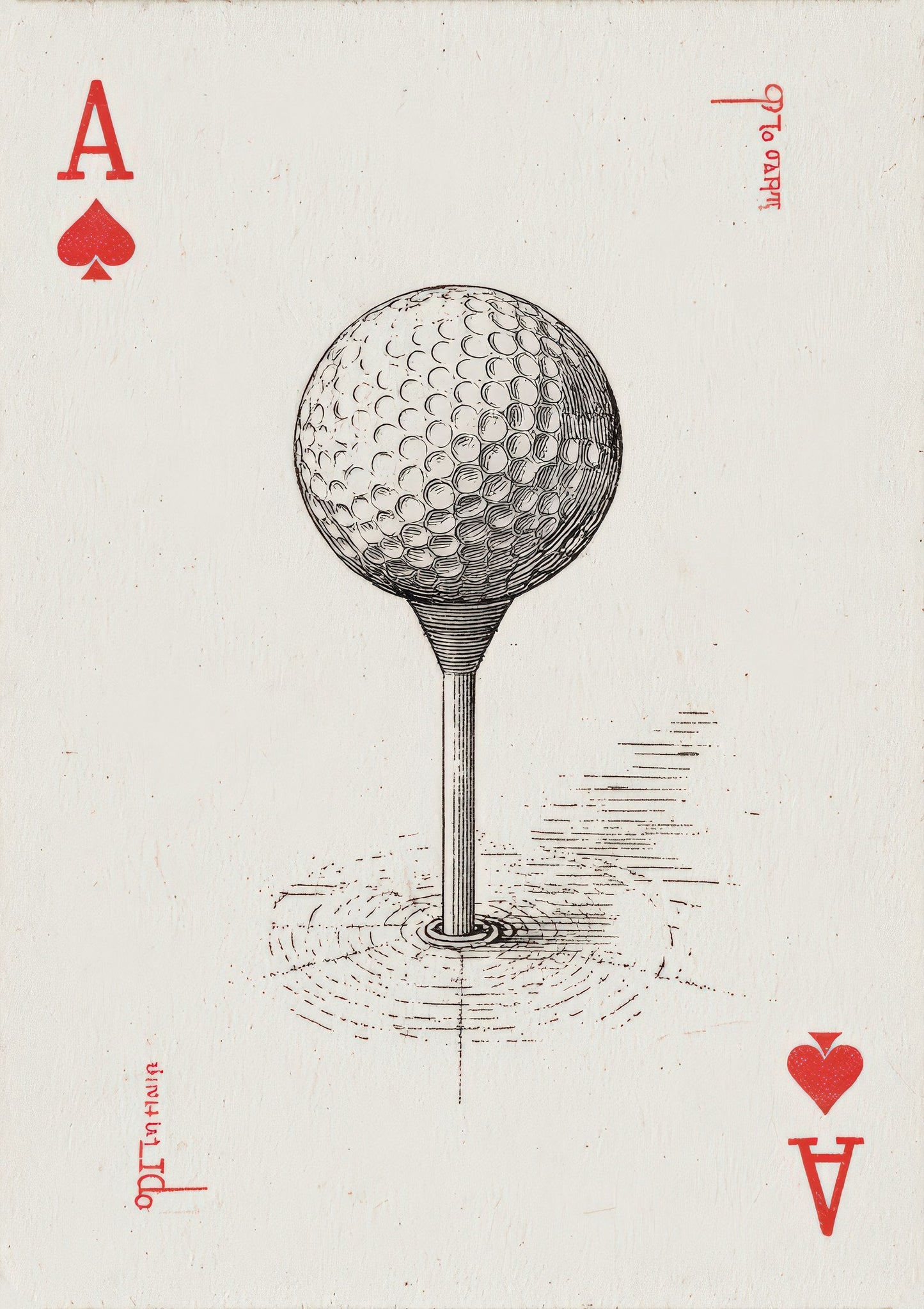 Golf Ace of Spades Print, Vintage Sport Wall Art