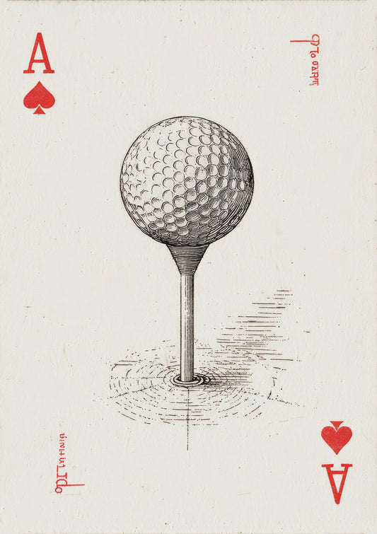 Golf Ace of Spades Print, Vintage Sport Wall Art