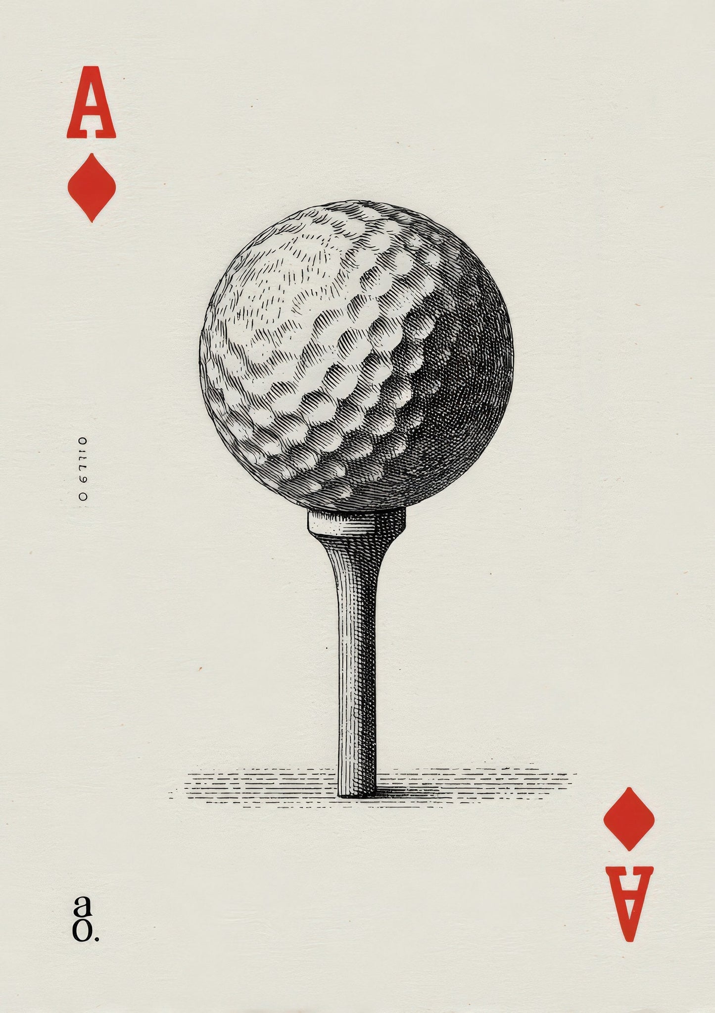 Golf Ace of Diamonds Print, Vintage Sport Wall Art