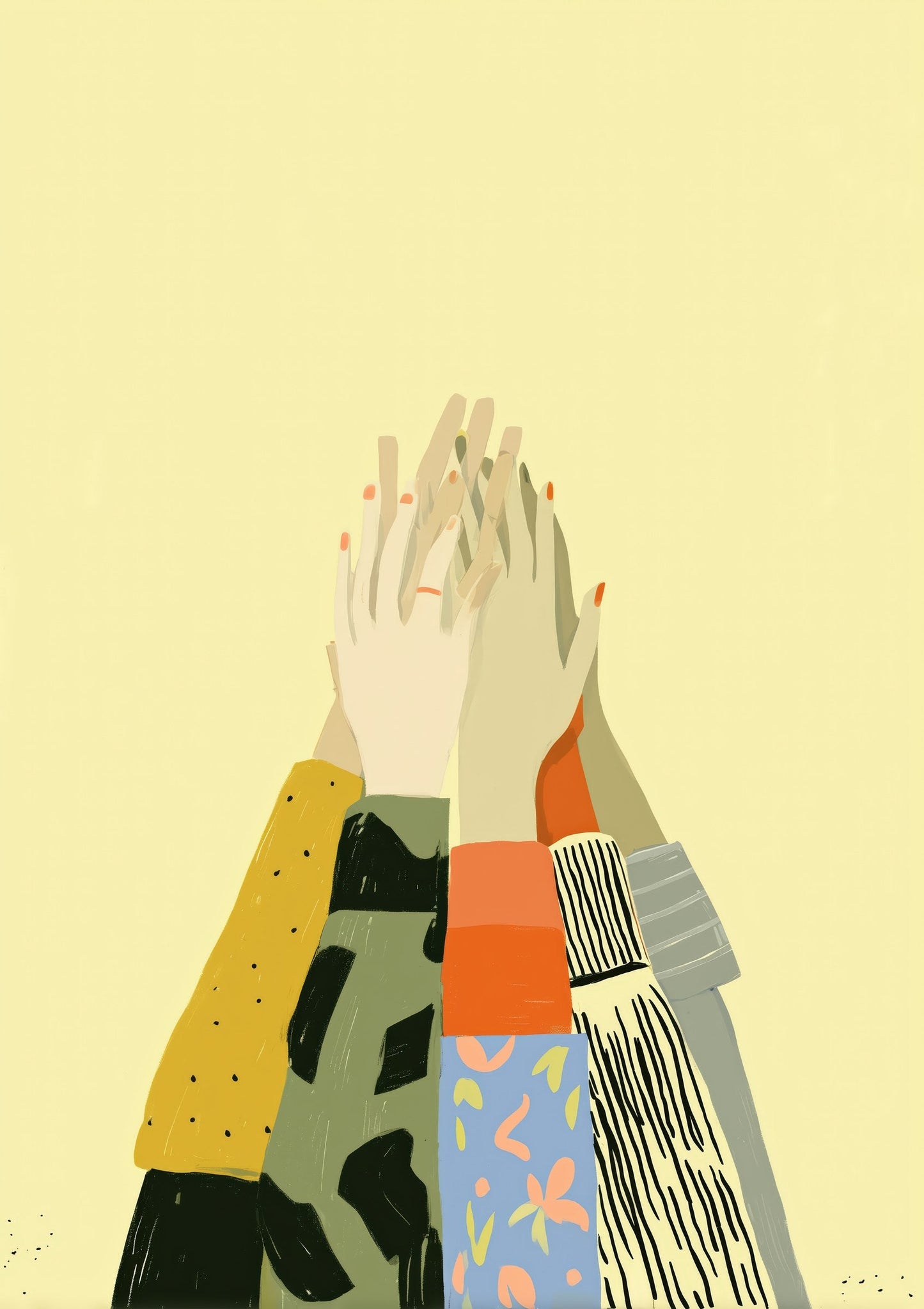 Stacked Hands Print, Teamwork Wall Art