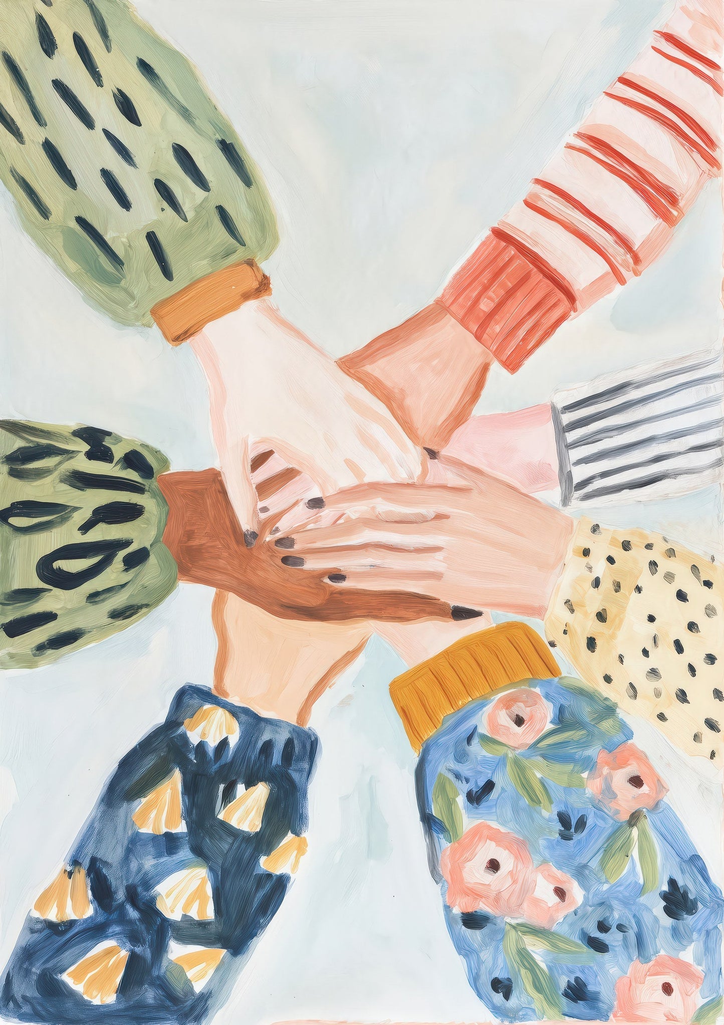 United Hands Print, Togetherness Wall Art