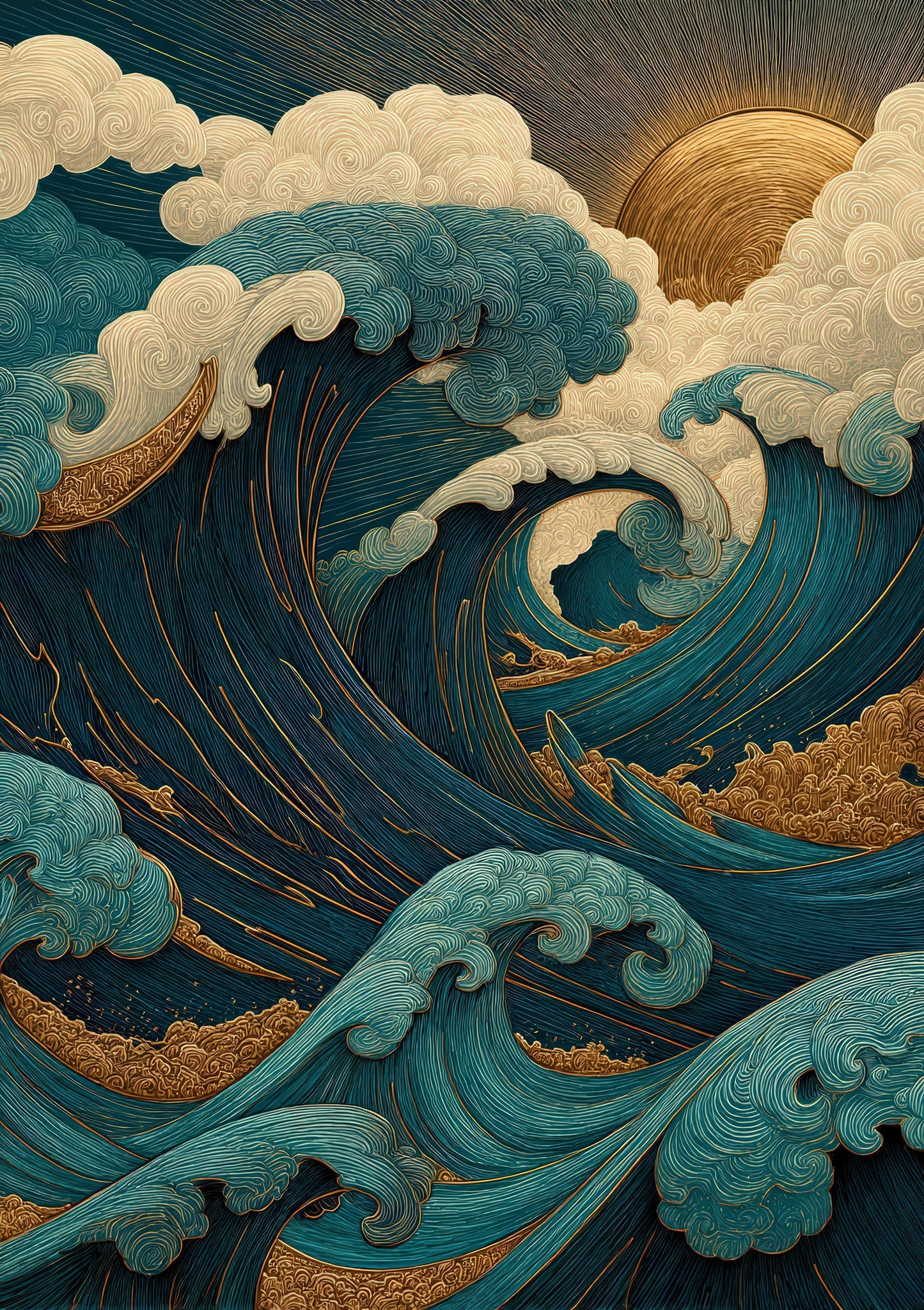 Great Wave Print, Japanese Woodblock Wall Art