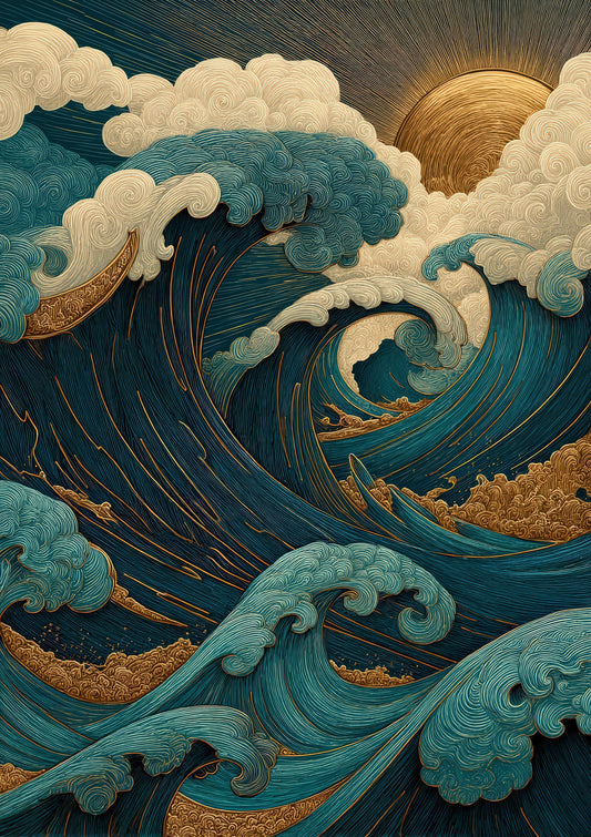 Great Wave Print, Japanese Woodblock Wall Art
