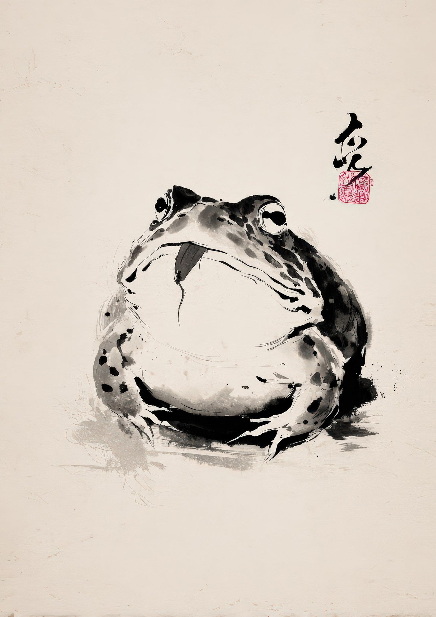 Frog Print, Japanese Ink Wall Art